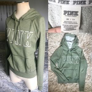 ❌ SOLD ❌ EUC! VS PINK Green Hoodie Pullover